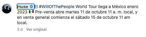 Muse anuncia la preventa de boletos en México