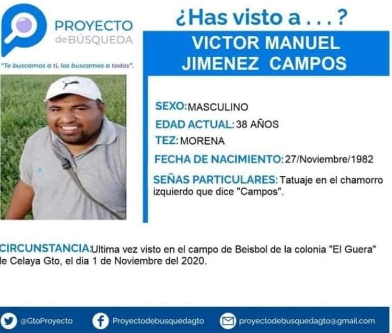 Víctor Manuel Jiménez Campos, reportero desaparecido en 2020, fue encontrado muerto en Guanajuato
