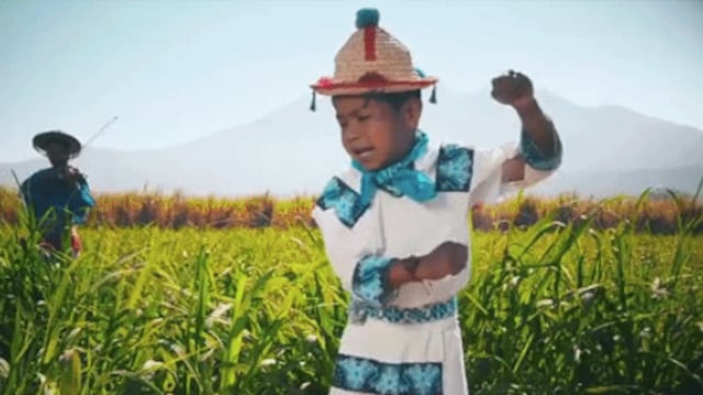 se tuvo la idea de invitar a Yuawi López, niño wixarika de 9 años de edad y vocalista del conjunto “El Venado Azul”