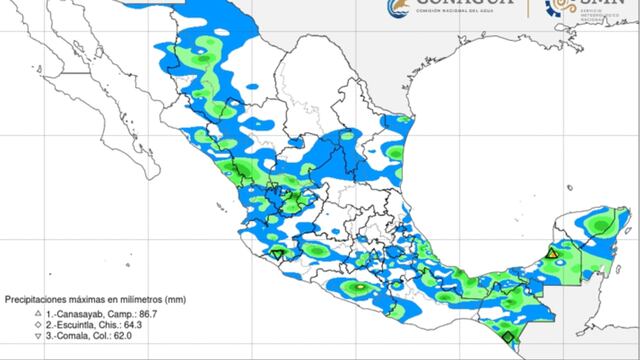 Onda Tropical 19 provoca lluvias muy fuertes en México