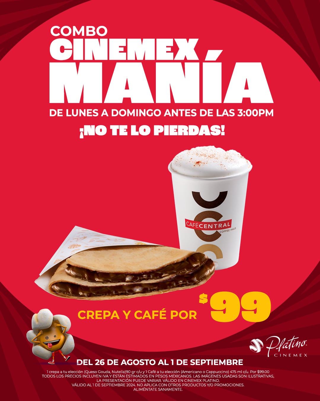 Los 4 combos de Cinemex para celebrar la Cinemexmanía hasta el 1 de septiembre