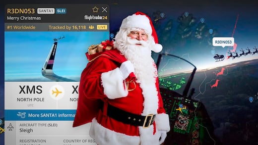 Santa Claus ya vuela por el cielo: radares confirman su recorrido navideño