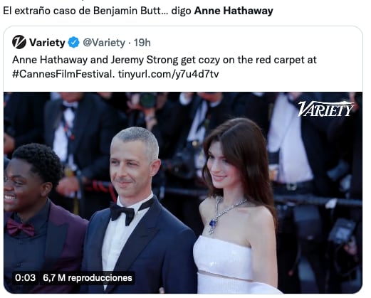 Anne Hathaway y su juventud en el Festival de Cannes 2022.