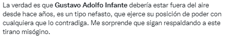 Piden que Gustavo Adolfo Infante no regrese a Sale el Sol.