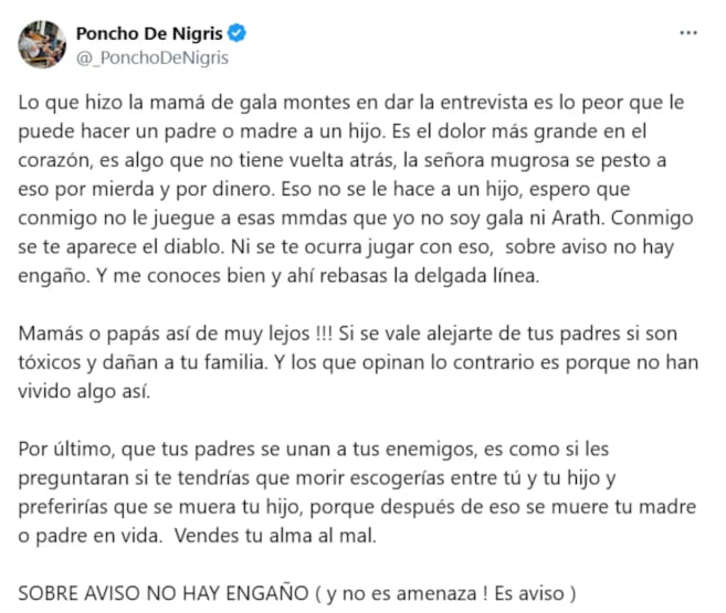 Poncho de Nigris habla sobre la entrevista de Adrián Marcelo a la mamá de Gala Montes