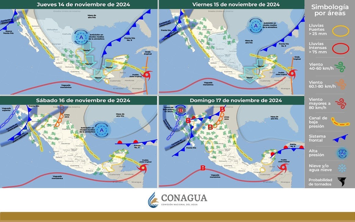 Frío en México del 13 al 15 de noviembre