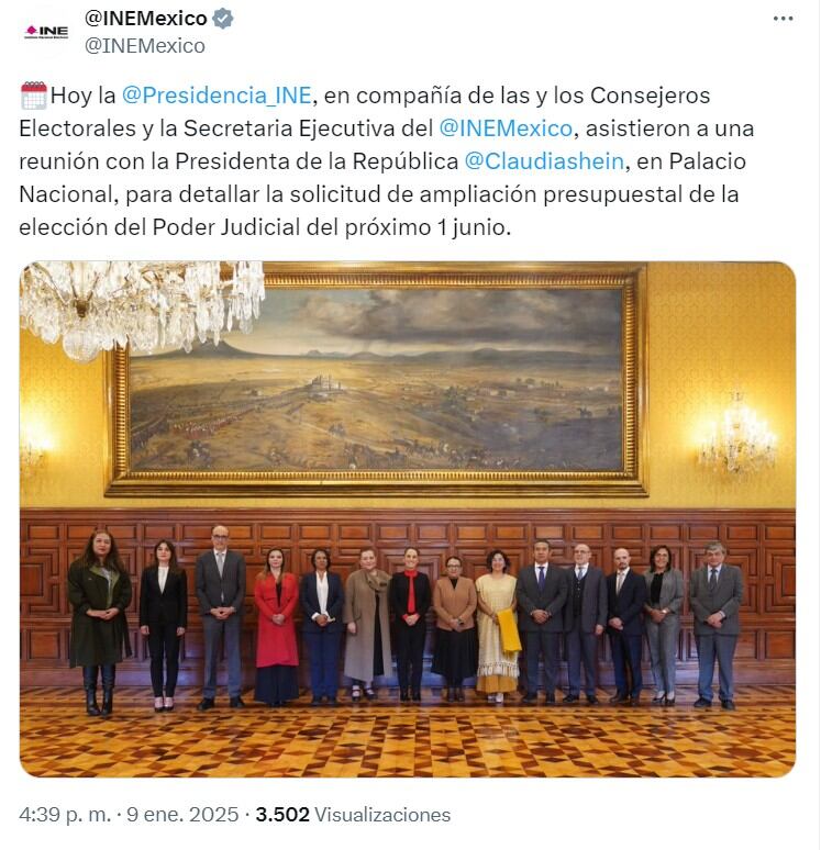 INE tras reunión con Claudia Sheinbaum