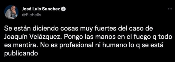 Chelís defendió a Joaquín Velázquez