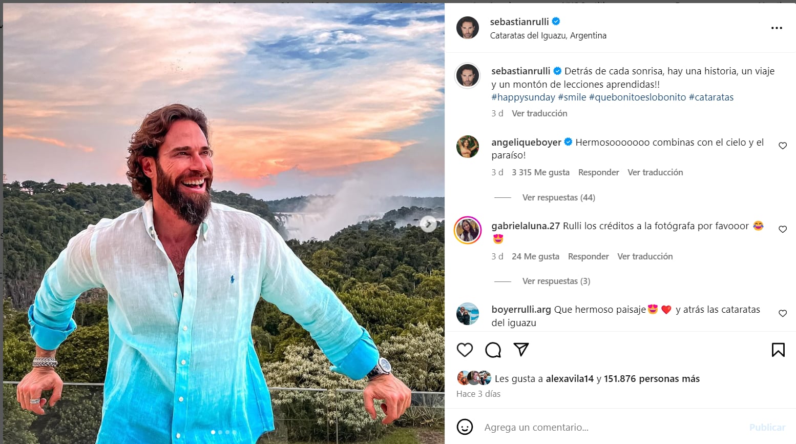 Publicación de Sebastián Rulli