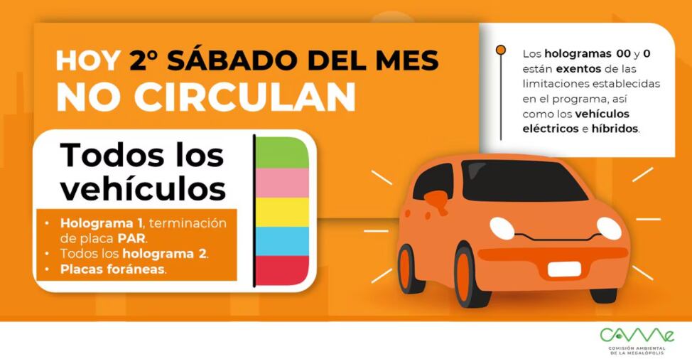 Carros que no circulan el 8 de junio