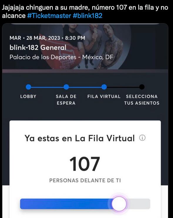 Usuarios reportan que ya no hay boletos para Blink 182.