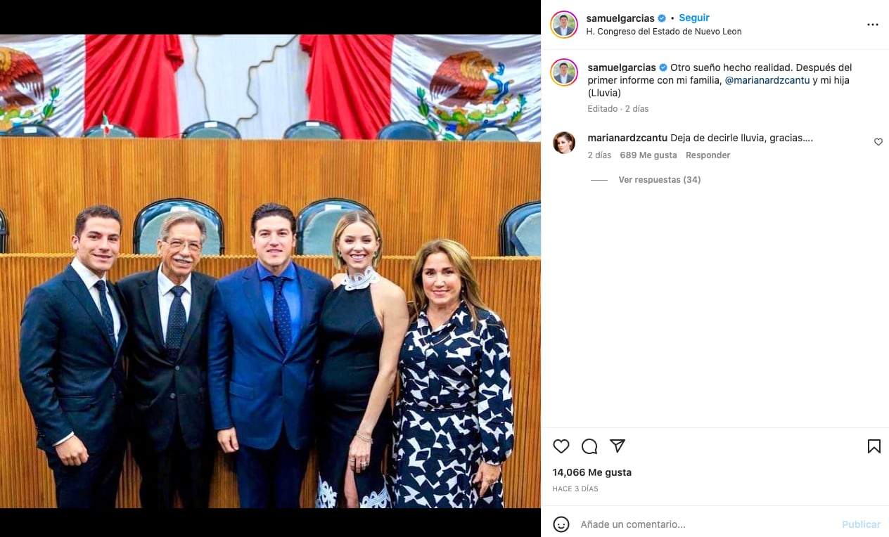 Samuel García agradece a su familia