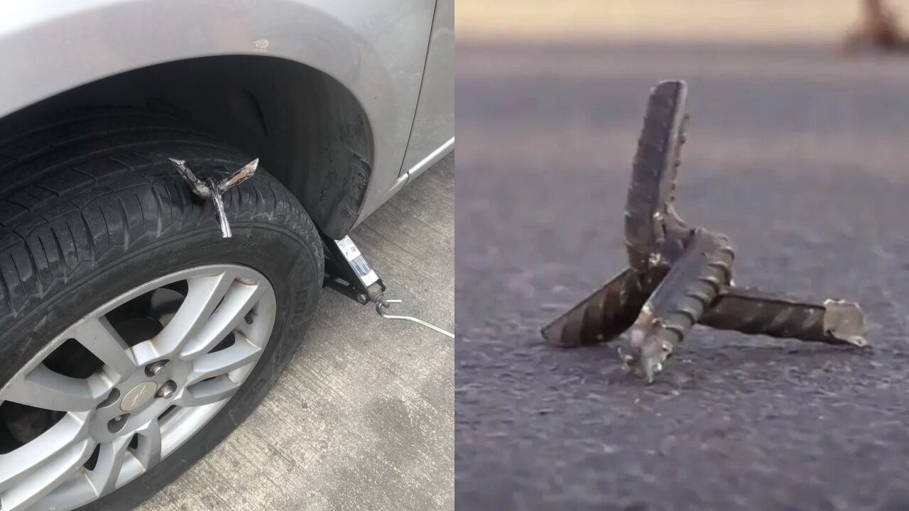 Ponchallantas en Monterrey dejan al menos 10 vehículos afectados