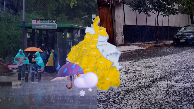 Activan alerta amarilla en CDMX por fuertes lluvias y granizo
