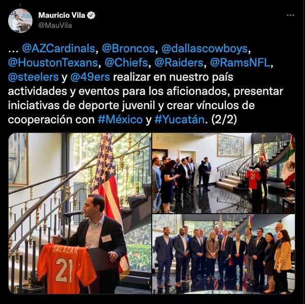 Mauricio Vila Dosal se reunió con representantes de la NFL