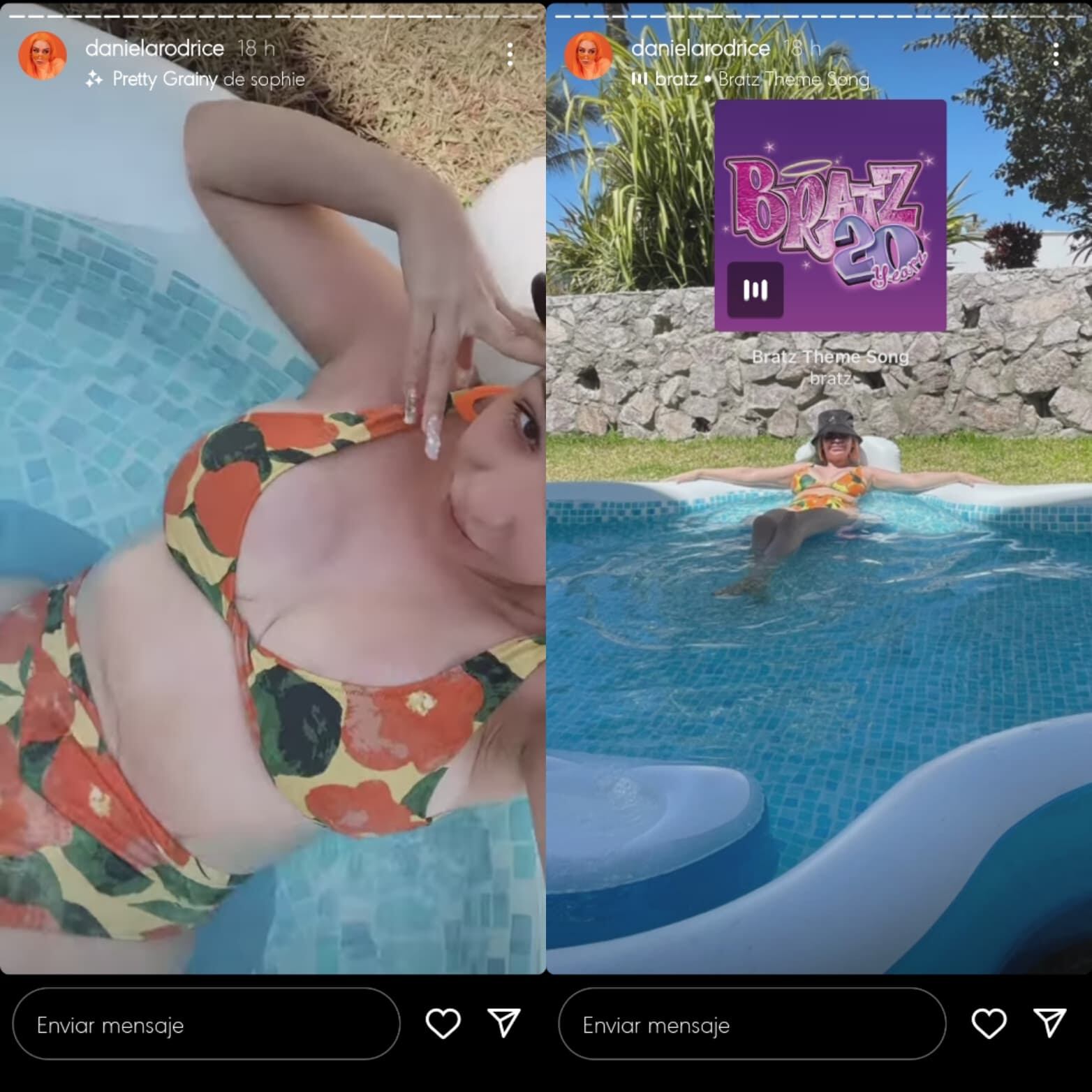 Daniela Rodrice hace "albercada" en su casa.