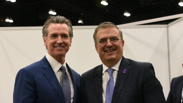 Marcelo Ebrard se reúne con gobernador de California, Gavin Newson.