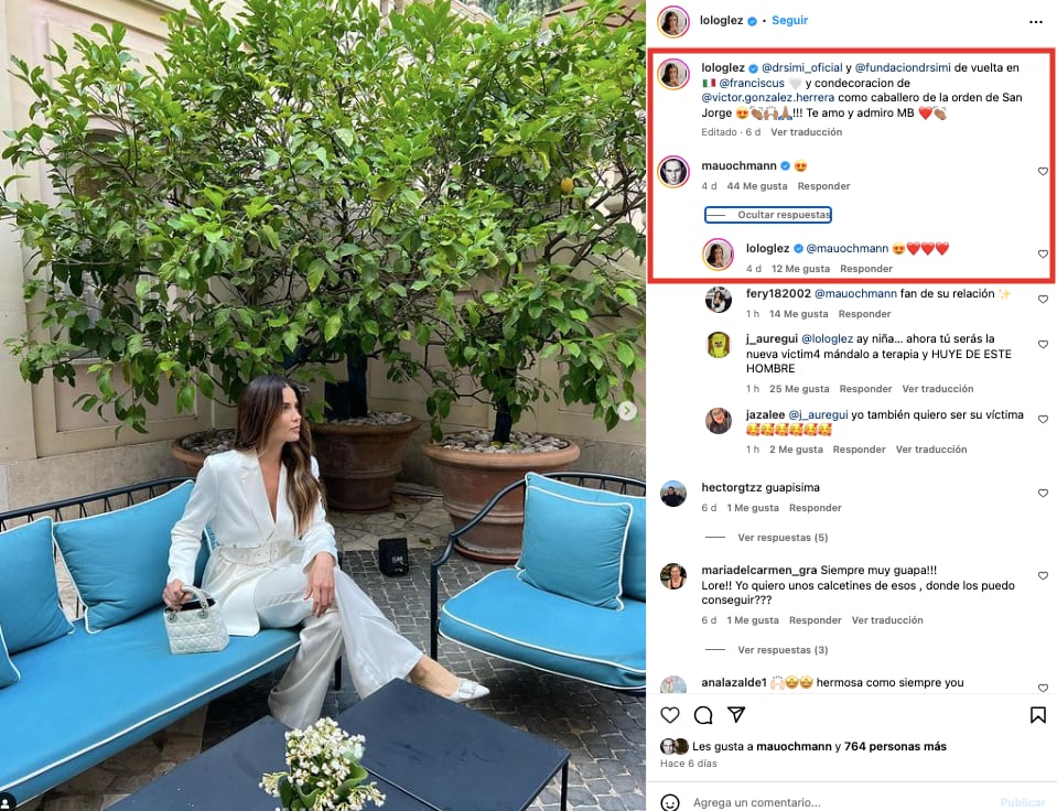 Lorena González y Mauricio Ochmann se coquetean