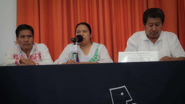 Antonio Mejía y Carlos de Jesús Alejandro, representantes de pueblos indígenas.