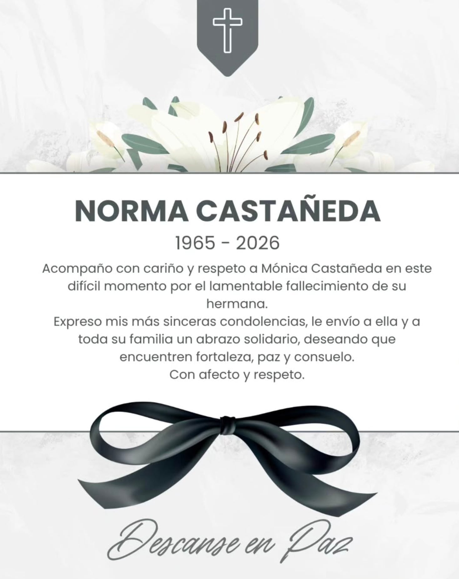 Pati Chapoy comparte mensaje tras la muerte de la hermana de Mónica Castañeda