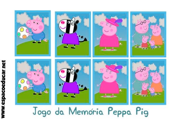 Memorama de George, el hermano de Peppa Pig, para imprimir