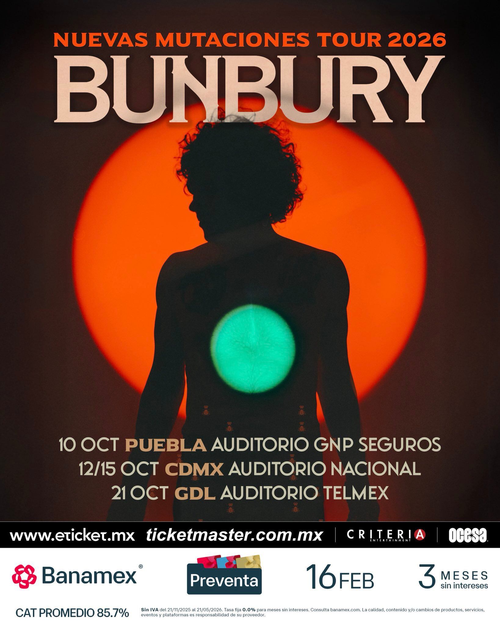 Enrique Bunbury confirma sedes para sus conciertos en México