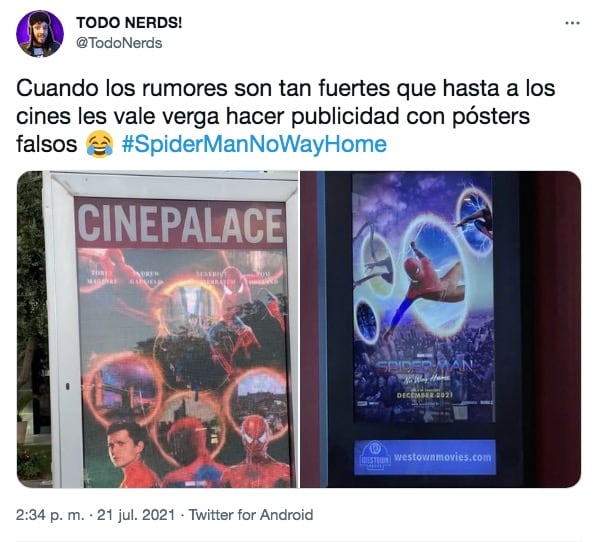 Spider-Man: No Way Home pósters falsos