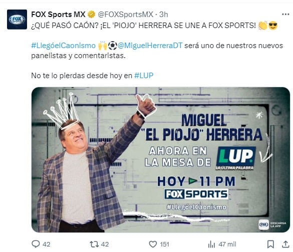 Miguel Herrera llega a Fox Sports