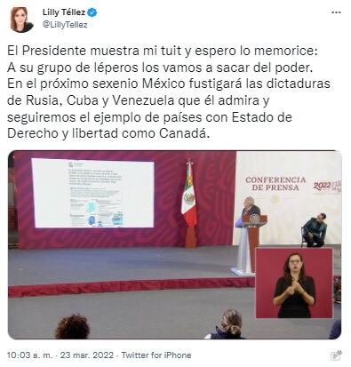 Tuit de Lilly Téllez