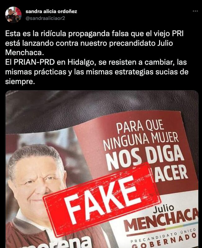 Propaganda fake, Julio Menchaca