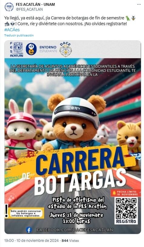 Carrera de botargas FES Acatlán 2024