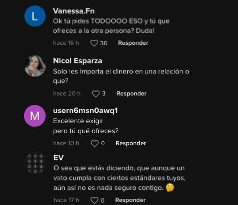 Mujer explica sus estándares y genera debates y críticas en redes sociales