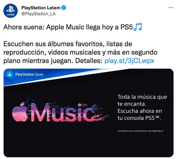 Apple Music en PS5