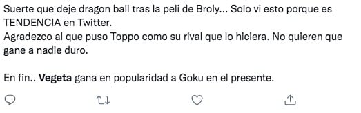Comentario Vegeta Dragon Ball Super