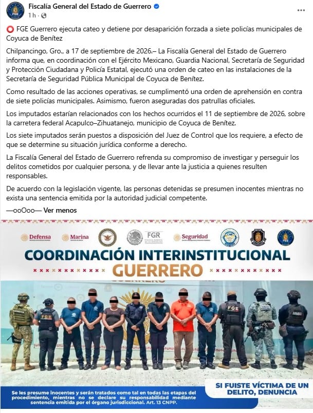 Mario Arturo Castillo, secretario de Seguridad de Coyuca de Benítez, es detenido en Operativo Enjambre