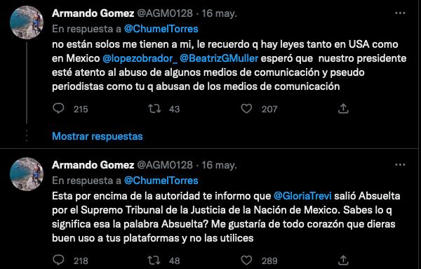 Esposo de Gloria Trevi la defiende de Chumel Torres.