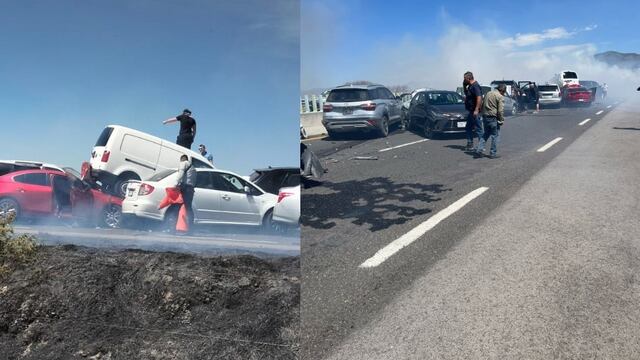Carambola de 18 autos que chocaron en autopista Toluca-Naucalpan