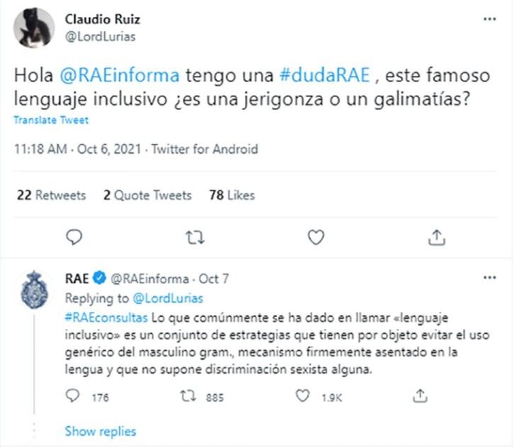 RAE rechaza otra vez el lenguaje inclusivo