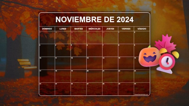 10 plantillas de calendario de noviembre 2024 para imprimir