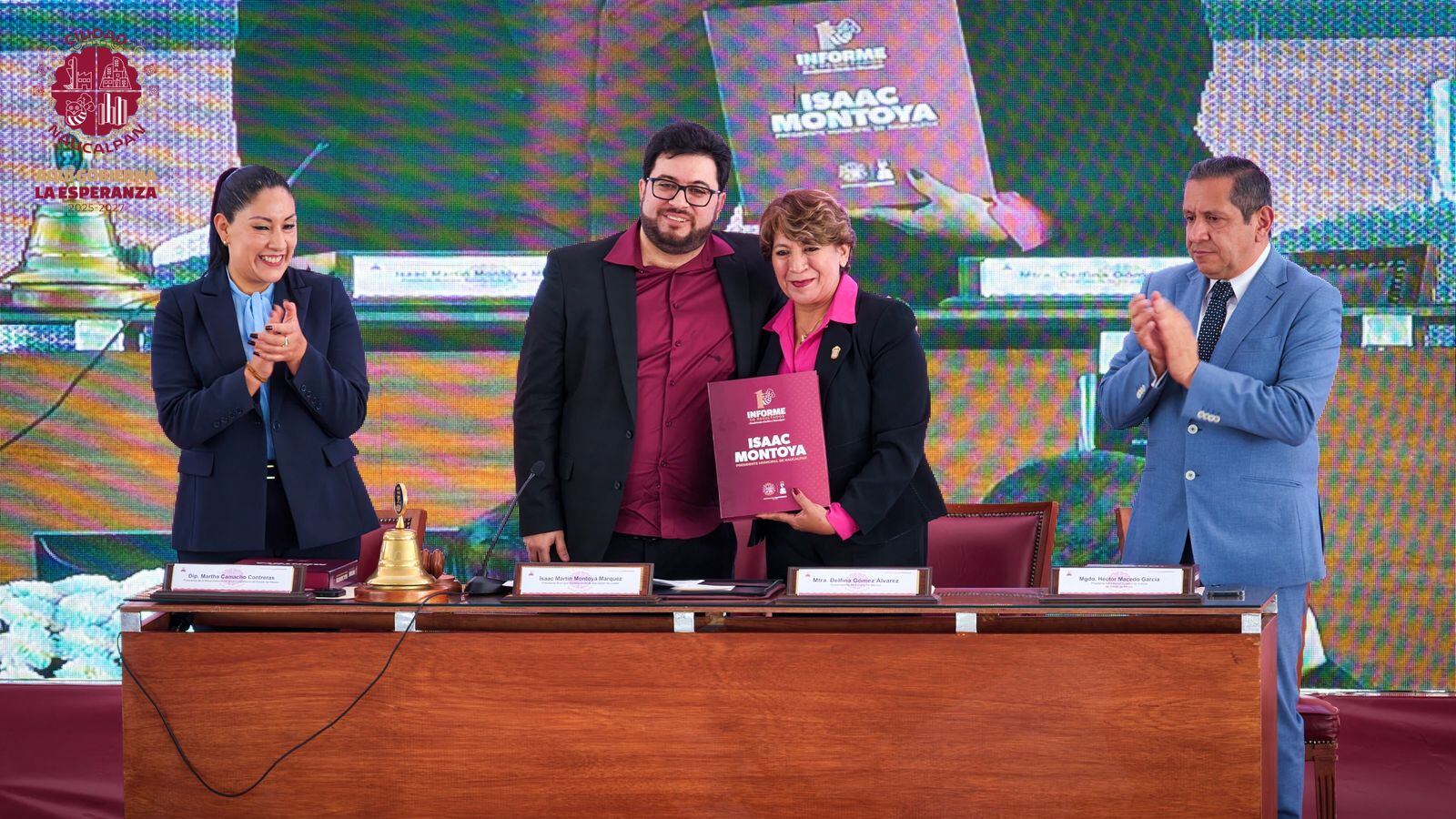 Isaac Montoya presenta su Primer Informe con obras históricas y seguridad en Naucalpan