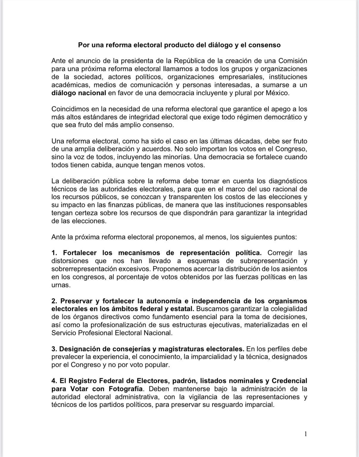 Exconsejeros del INE y exmagistrados piden Reforma Electoral basada en diálogo, consenso e integridad democrática