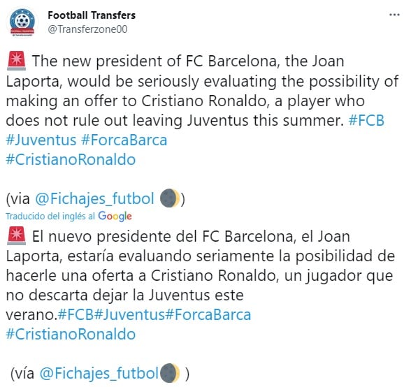 Cristiano Ronaldo iría al FC Barcelona