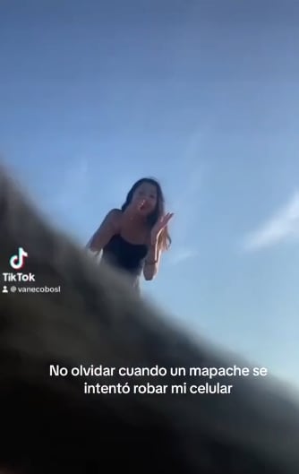 Mapache casi le roba el celular