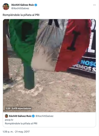 Xóchitl Gálvez "le rompe la piñata al PRI"