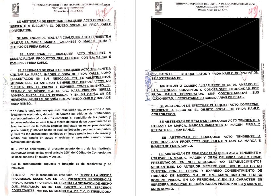 La resolución del tribunal sobre la imagen de Frida Kahlo