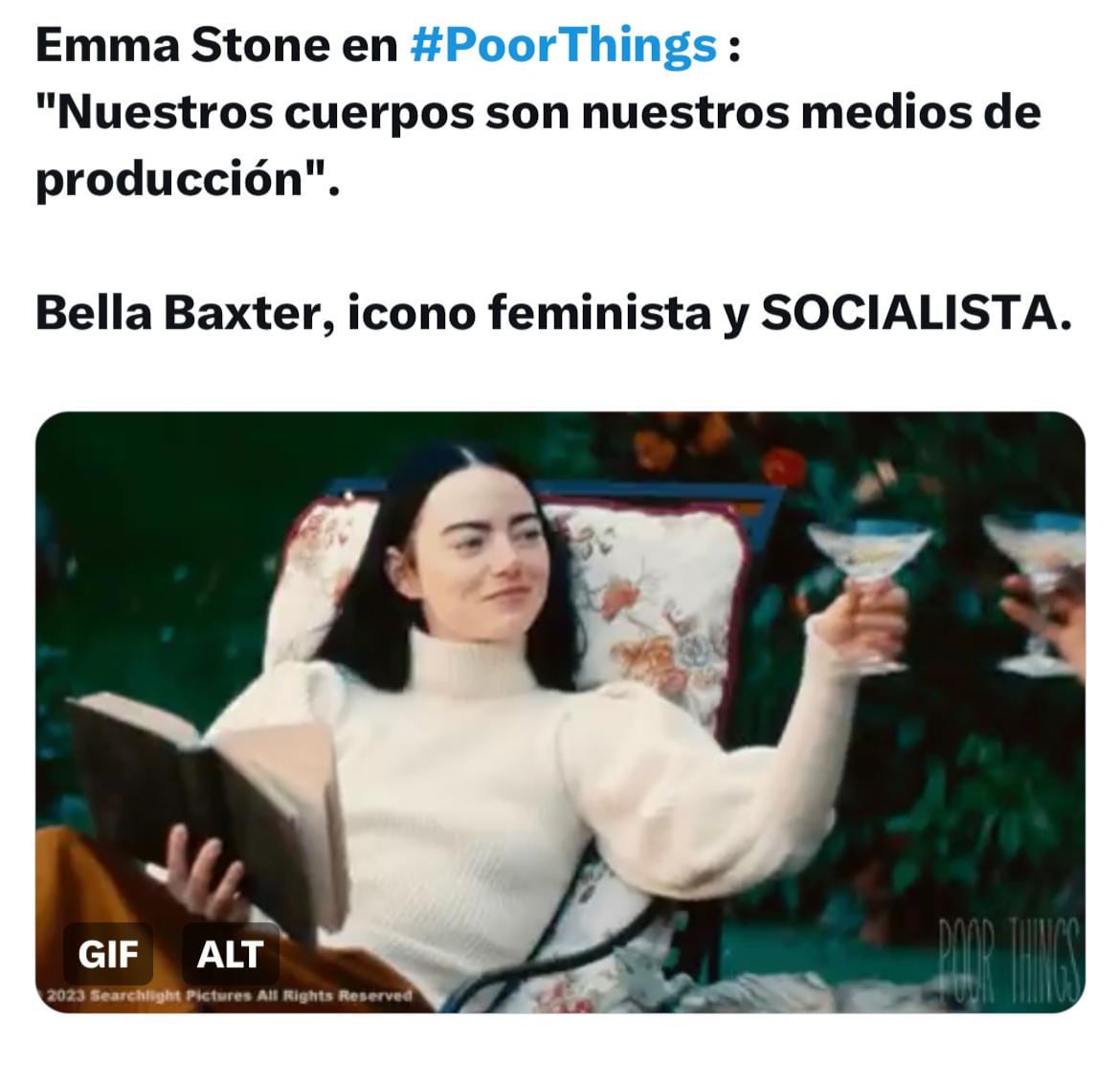 Emma Stone y los memes de merecer el Premio Oscar a Mejor Actriz en Pobre Criaturas.