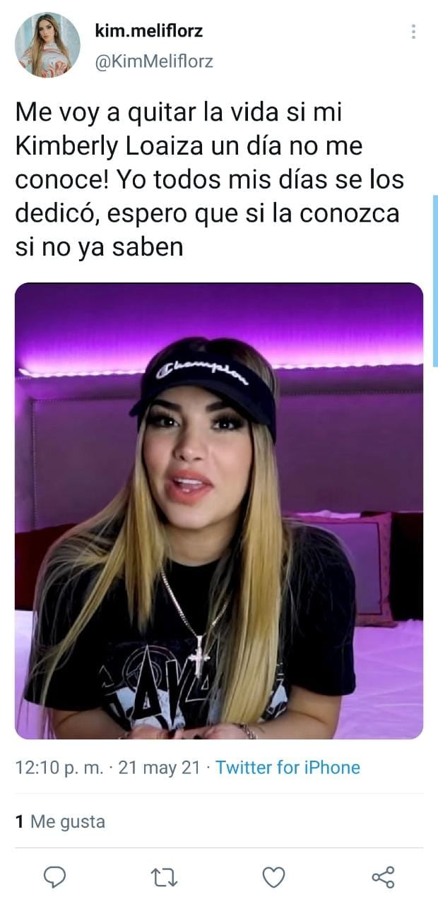 Publicación de Twitter - @KimMeliflorz
