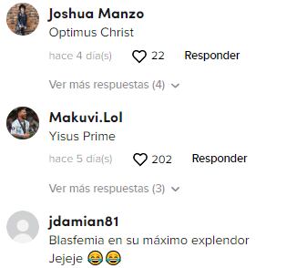 Reacciones en TikTok al Jesucristo Transformer