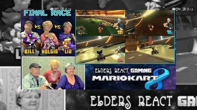 Un grupo de abuelitos jugando Mario Kart 8 es extremadamente adorable