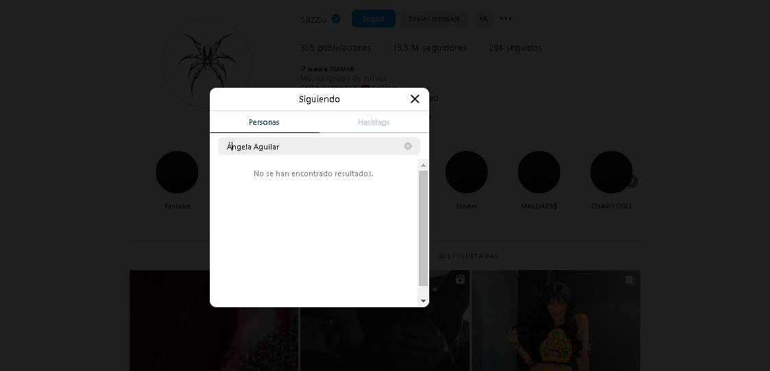 Cazzu ya no sigue a Ángela Aguilar en Instagram.